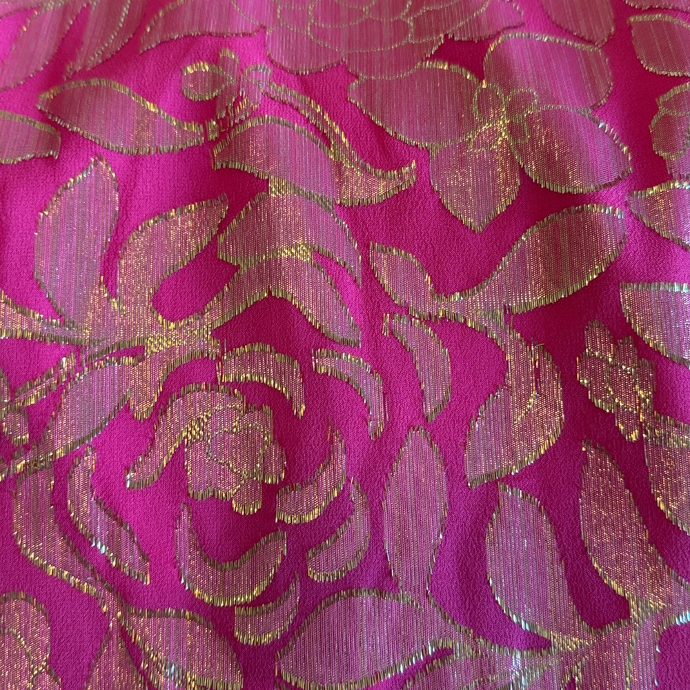 Lilly Pulitzer Hot Pink Metallic Floral Long Sleeve Dress. Size 2 runs big - Picture 10 of 10